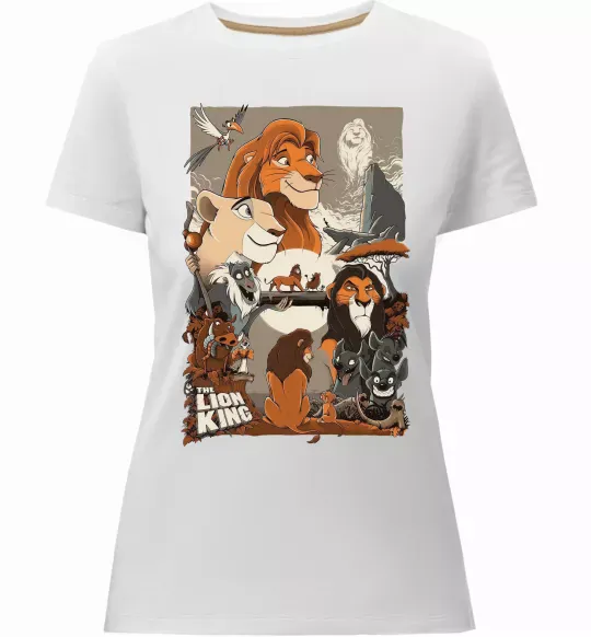 Жіноча преміум футболка The Lion king Білий фото