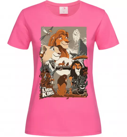 Жіноча футболка The Lion king Яскраво-рожевий фото