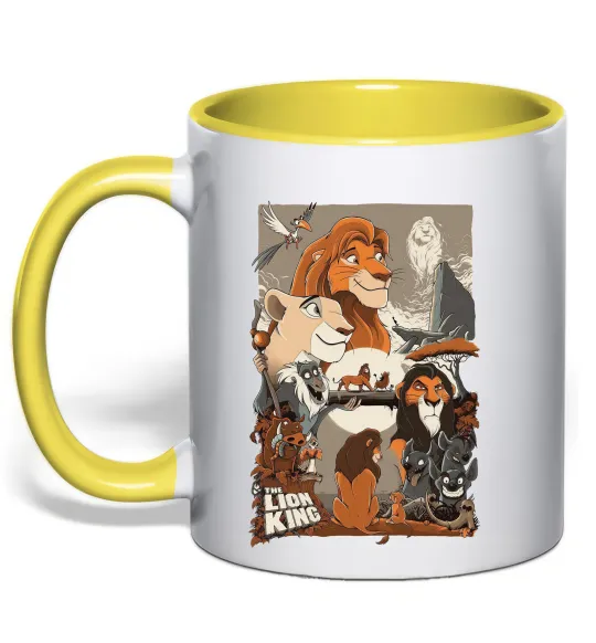 Чашка з кольоровою ручкою The Lion king Лимонний фото