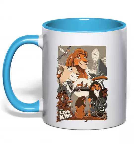 Чашка с цветной ручкой The Lion king Голубой фото