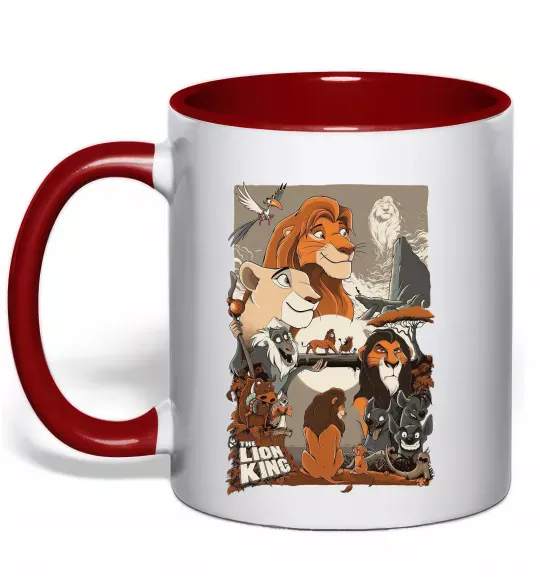 Чашка с цветной ручкой The Lion king Красный фото