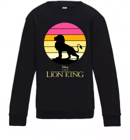 Детский Свитшот Lion king sunset Черный фото