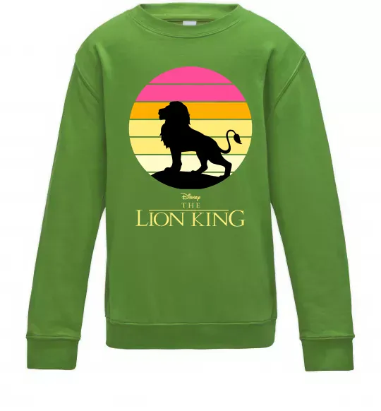 Детский Свитшот Lion king sunset Лаймовый фото