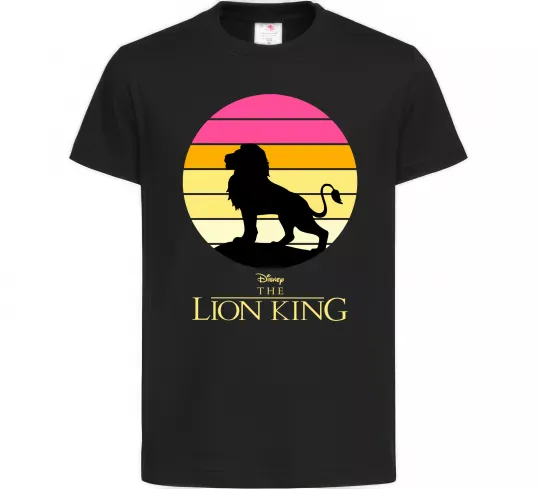 Дитяча футболка Lion king sunset Чорний фото