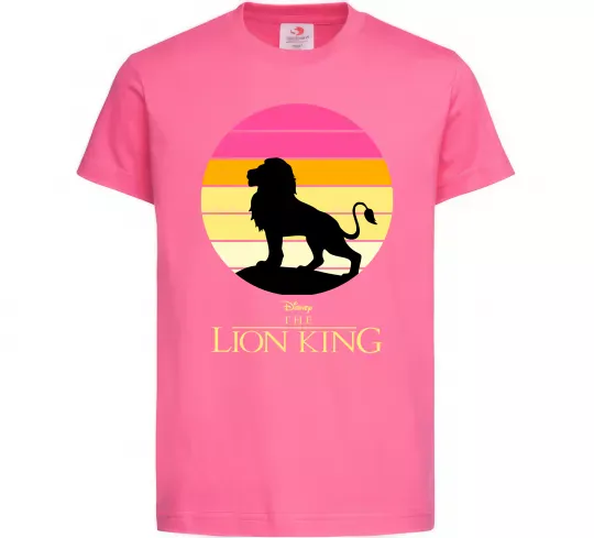 Дитяча футболка Lion king sunset Яскраво-рожевий фото