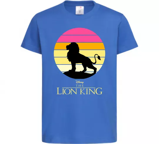 Дитяча футболка Lion king sunset Яскраво-синій фото