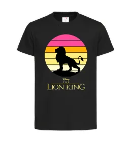 Детская футболка Lion king sunset Черный фото