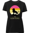 Женская премиум футболка Lion king sunset Черный фото