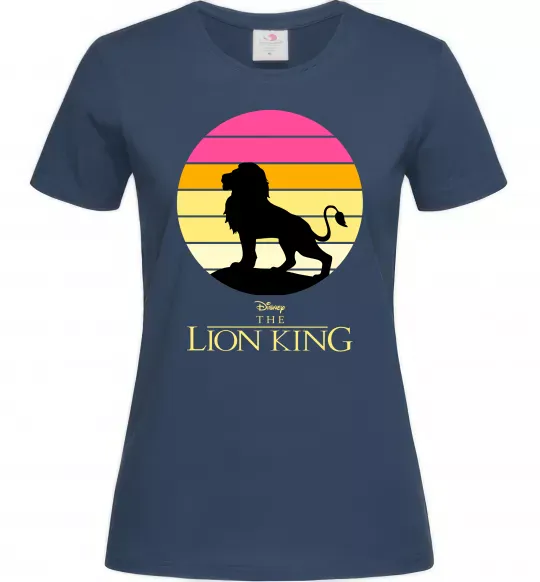 Женская футболка Lion king sunset Темно-синий фото
