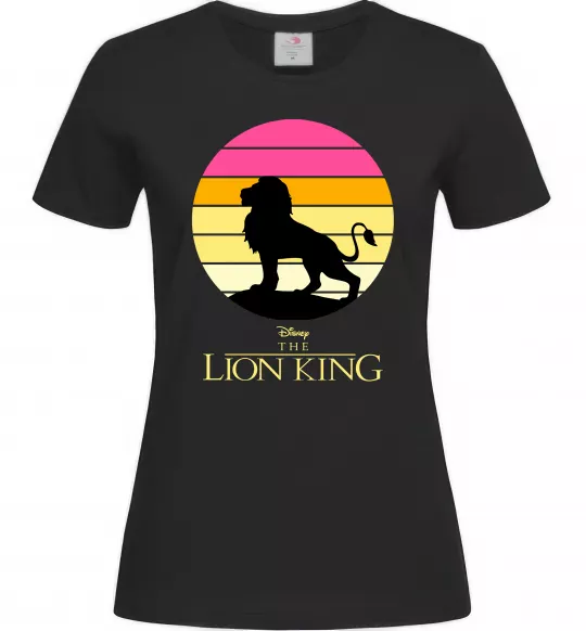 Женская футболка Lion king sunset Черный фото