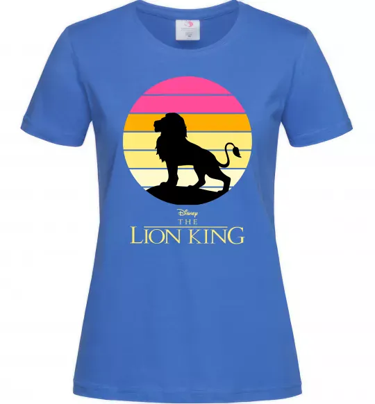 Женская футболка Lion king sunset Ярко-синий фото