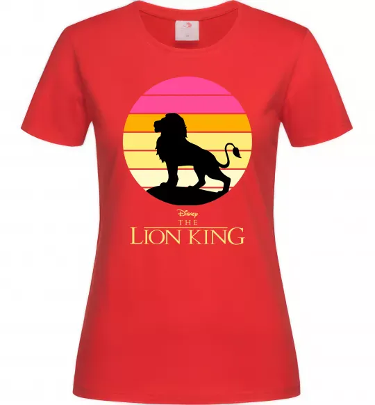 Женская футболка Lion king sunset Красный фото