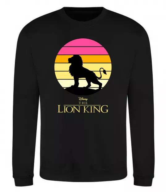 Свитшот Lion king sunset Черный фото