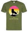 Мужская футболка Lion king sunset Оливковый фото