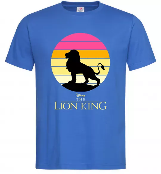 Мужская футболка Lion king sunset Ярко-синий фото