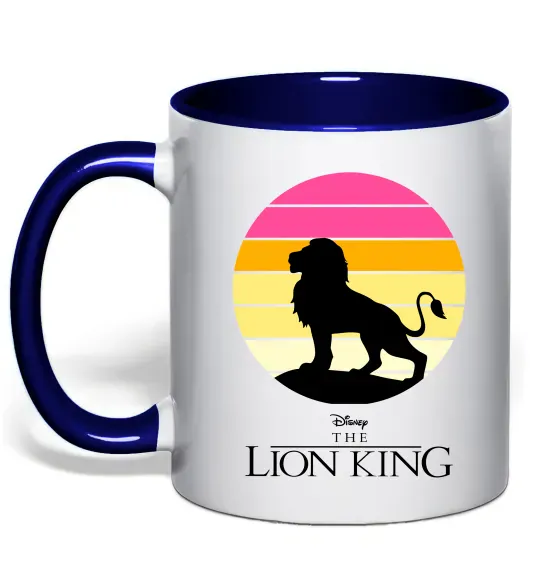 Чашка з кольоровою ручкою Lion king sunset Глибокий темно-синій фото