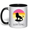 Чашка з кольоровою ручкою Lion king sunset Чорний фото
