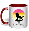 Чашка з кольоровою ручкою Lion king sunset Червоний фото