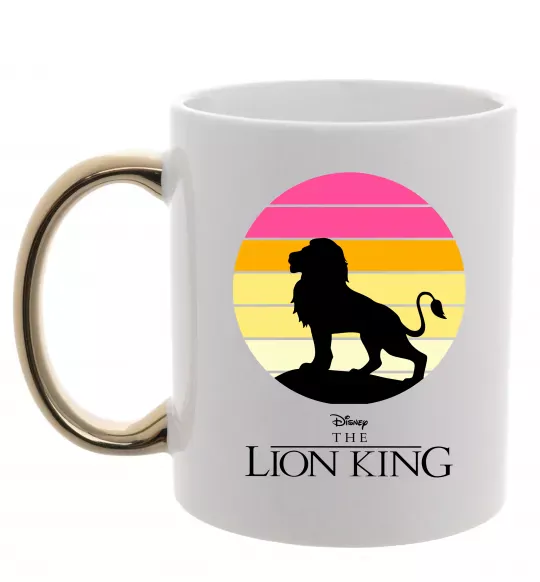 Чашка з кольоровою ручкою Lion king sunset Золото фото