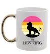 Чашка з кольоровою ручкою Lion king sunset Золото фото