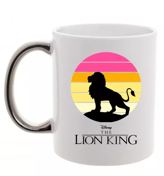 Чашка з кольоровою ручкою Lion king sunset Срібло фото