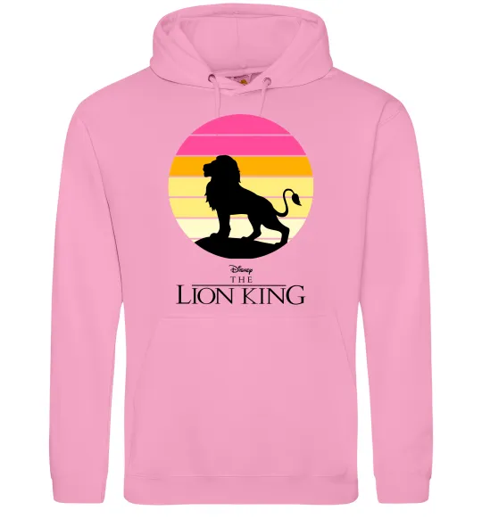Мужская толстовка (худи) Lion king sunset Розовый фото