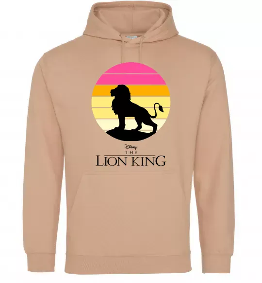 Мужская толстовка (худи) Lion king sunset Песочный фото