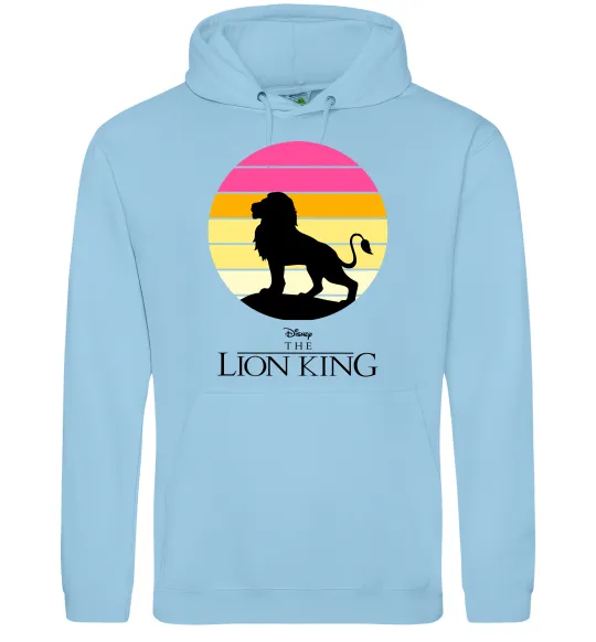 Мужская толстовка (худи) Lion king sunset Голубой фото