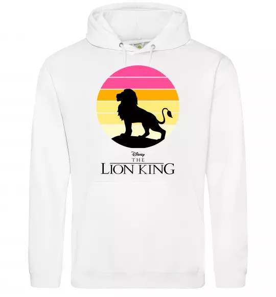 Женская толстовка (худи) Lion king sunset Белый фото