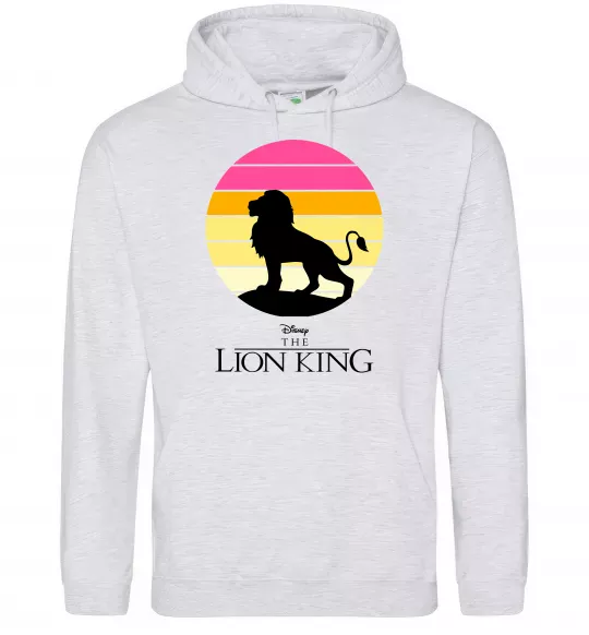 Женская толстовка (худи) Lion king sunset Серый меланж фото