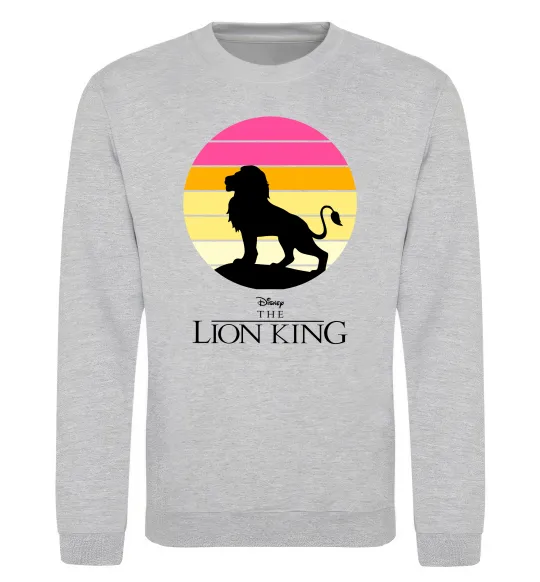 Свитшот Lion king sunset Серый меланж фото