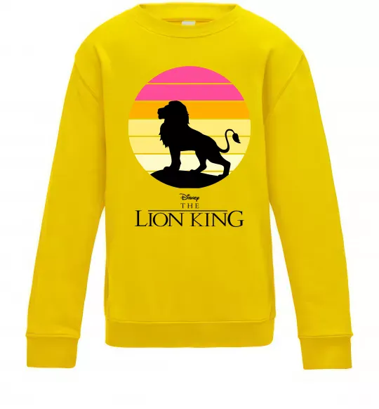Детский Свитшот Lion king sunset Солнечно желтый фото