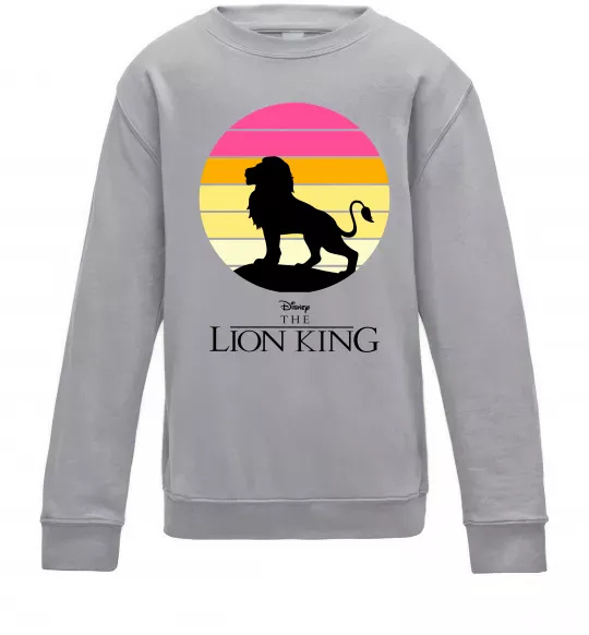 Детский Свитшот Lion king sunset Серый меланж фото