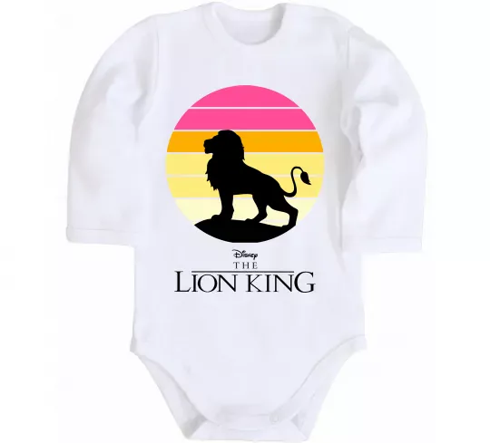 Детский боди Lion king sunset Белый фото