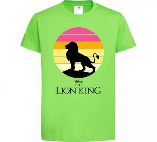 Дитяча футболка Lion king sunset Лаймовий фото
