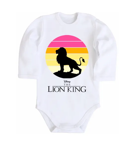 Детский боди Lion king sunset Белый фото