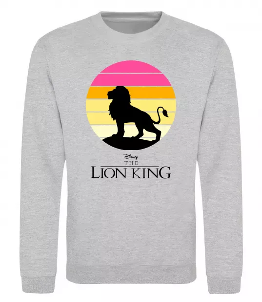 Свитшот Lion king sunset Серый меланж фото
