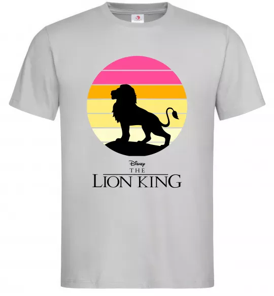 Мужская футболка Lion king sunset Серый фото