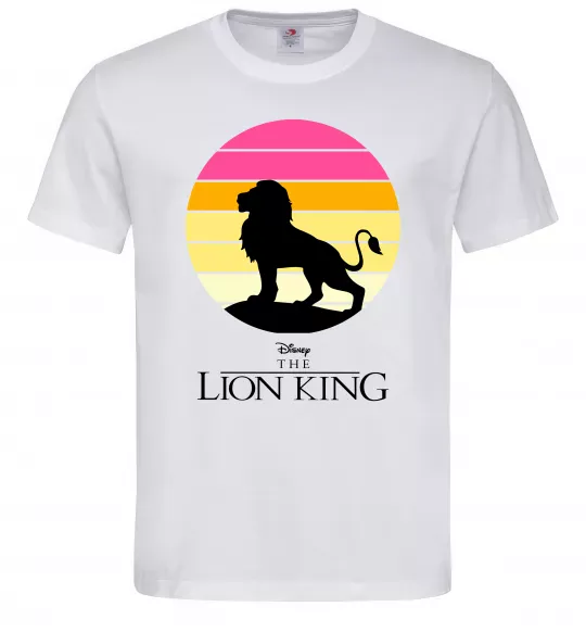Мужская футболка Lion king sunset Белый фото