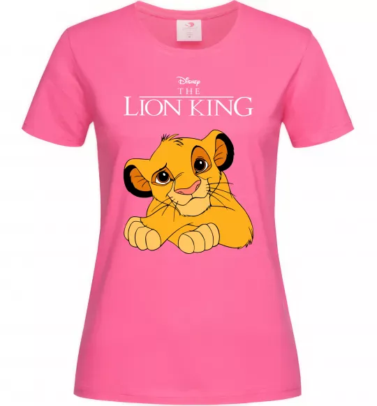 Жіноча футболка The Lion king Simba Яскраво-рожевий фото