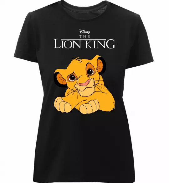 Женская премиум футболка The Lion king Simba Черный фото