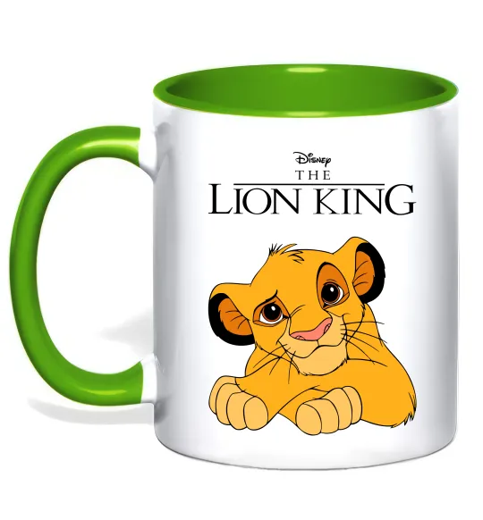 Чашка з кольоровою ручкою The Lion king Simba Лаймовий фото