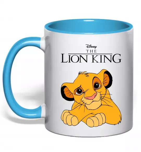 Чашка с цветной ручкой The Lion king Simba Голубой фото