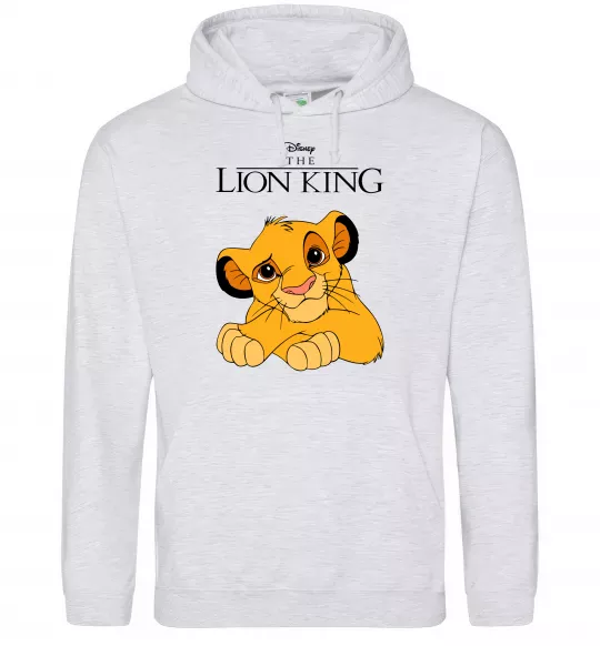 Мужская толстовка (худи) The Lion king Simba Серый меланж фото