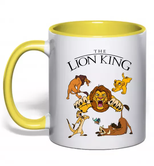 Чашка с цветной ручкой The Lion King set Солнечно желтый фото