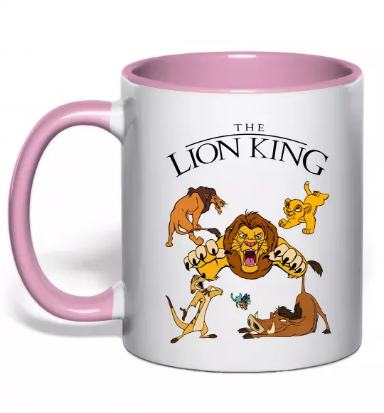 Чашка с цветной ручкой The Lion King set Нежно розовый фото