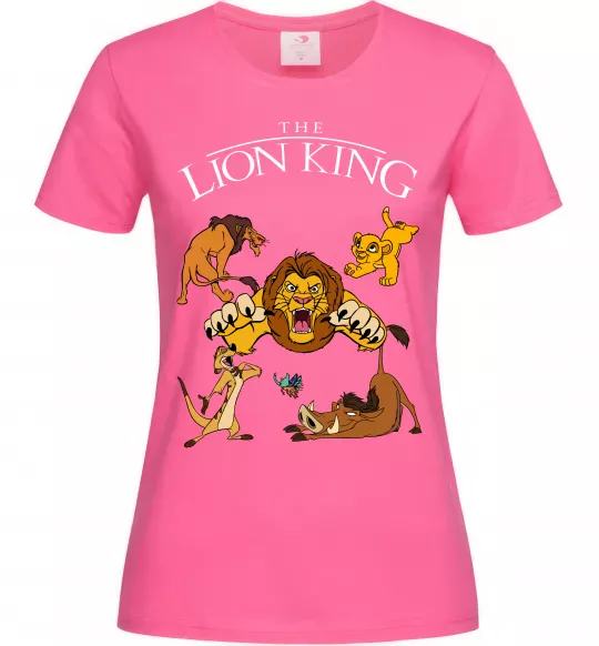 Жіноча футболка The Lion King set Яскраво-рожевий фото