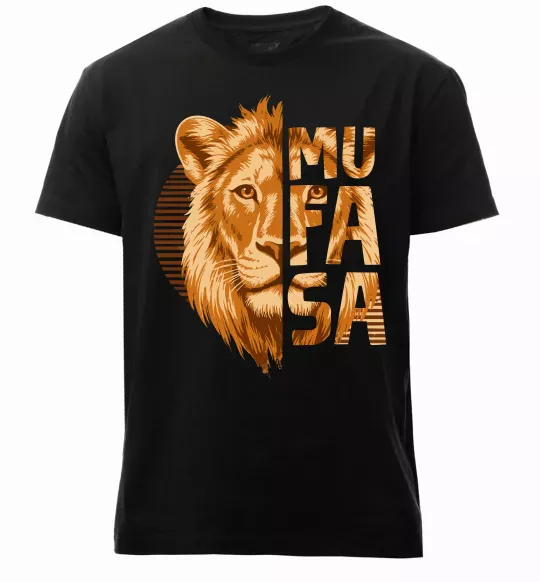 Чоловіча преміум футболка Lion King Mufasa Чорний фото