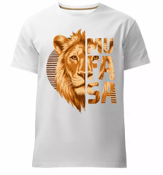 Чоловіча преміум футболка Lion King Mufasa Білий фото