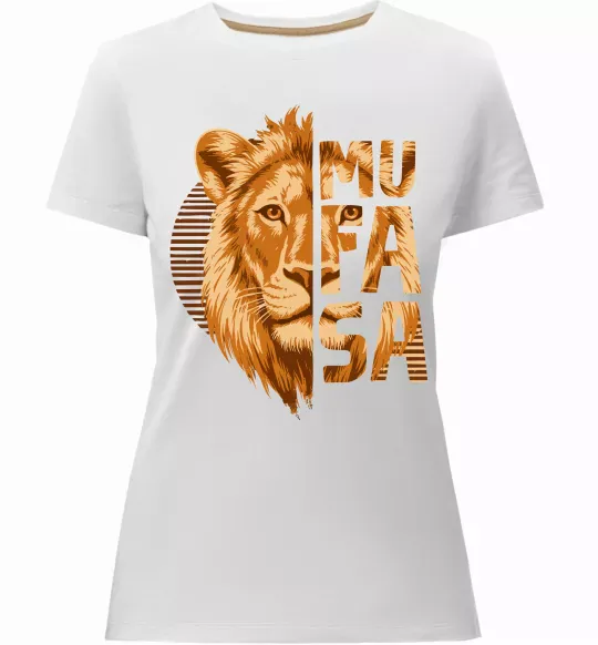 Жіноча преміум футболка Lion King Mufasa Білий фото